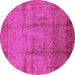 Round Oriental Pink Industrial Rug, urb3171pnk