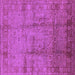 Square Machine Washable Oriental Purple Industrial Area Rugs, wshurb3171pur