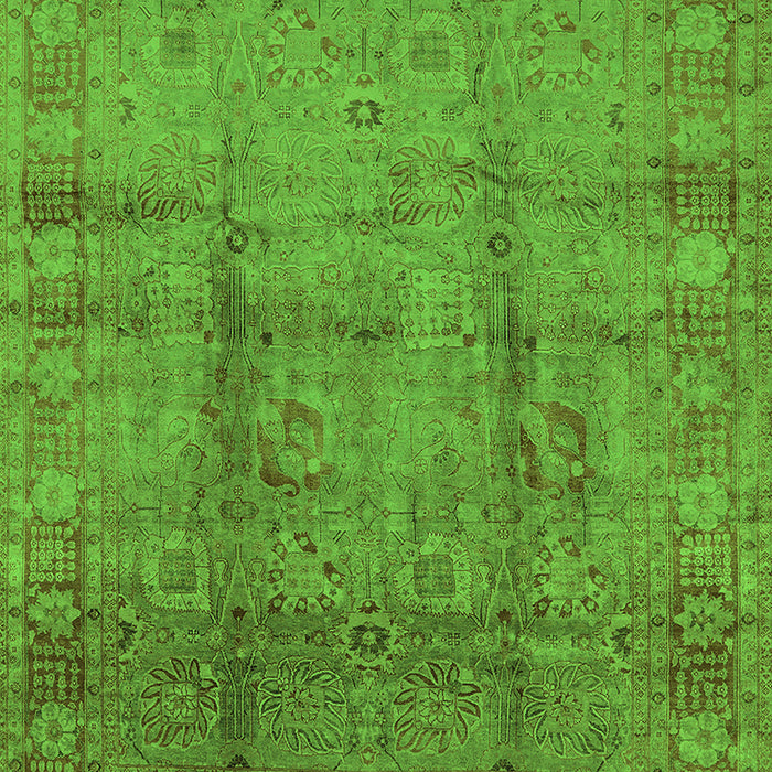 Machine Washable Oriental Green Industrial Area Rugs, wshurb3171grn