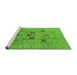 Sideview of Machine Washable Oriental Green Industrial Area Rugs, wshurb3172grn