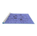 Sideview of Machine Washable Oriental Blue Industrial Rug, wshurb3172blu