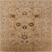 Square Mid-Century Modern Brown Sand Brown Oriental Rug, urb3172