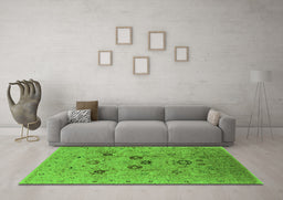Machine Washable Oriental Green Industrial Area Rugs in a Living Room,, wshurb3172grn