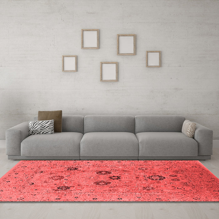 Industrial Red Washable Rugs