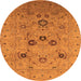 Round Oriental Orange Industrial Rug, urb3172org