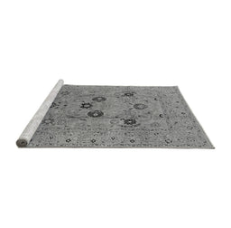 Sideview of Machine Washable Oriental Gray Industrial Rug, wshurb3172gry