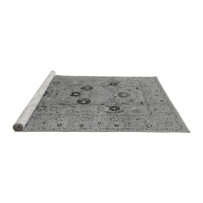 Sideview of Machine Washable Oriental Gray Industrial Rug, wshurb3172gry