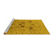 Sideview of Machine Washable Oriental Yellow Industrial Rug, wshurb3172yw