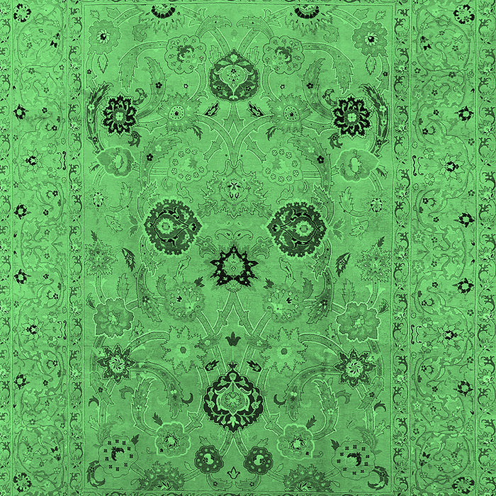 Machine Washable Oriental Emerald Green Industrial Area Rugs, wshurb3172emgrn