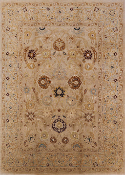 Mid-Century Modern Brown Sand Brown Oriental Rug, urb3172