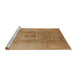 Sideview of Machine Washable Industrial Modern Brown Sand Brown Rug, wshurb3173