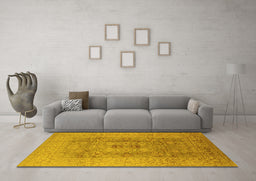 Machine Washable Oriental Yellow Industrial Rug in a Living Room, wshurb3173yw