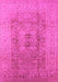 Machine Washable Oriental Pink Industrial Rug, wshurb3173pnk