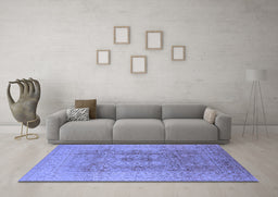 Machine Washable Oriental Blue Industrial Rug in a Living Room, wshurb3173blu