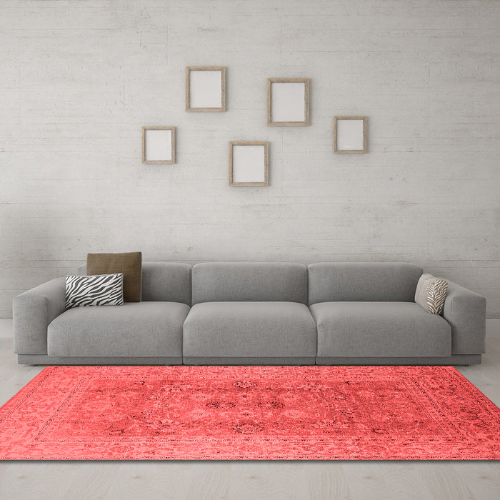 Industrial Red Washable Rugs