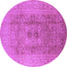 Round Oriental Purple Industrial Rug, urb3173pur