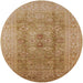 Round Machine Washable Industrial Modern Brown Sand Brown Rug, wshurb3173