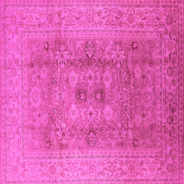 Square Machine Washable Oriental Pink Industrial Rug, wshurb3173pnk