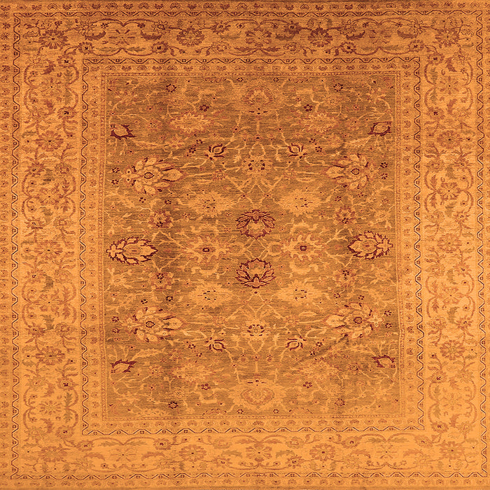 Square Oriental Orange Industrial Rug, urb3173org
