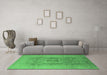 Machine Washable Oriental Emerald Green Industrial Area Rugs in a Living Room,, wshurb3173emgrn