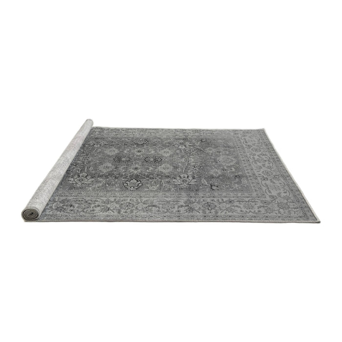 Sideview of Machine Washable Oriental Gray Industrial Rug, wshurb3173gry