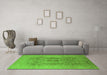 Machine Washable Oriental Green Industrial Area Rugs in a Living Room,, wshurb3173grn