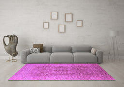 Machine Washable Oriental Purple Industrial Area Rugs in a Living Room, wshurb3173pur