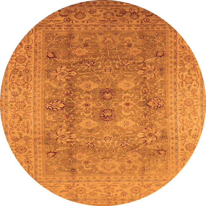 Round Oriental Orange Industrial Rug, urb3173org