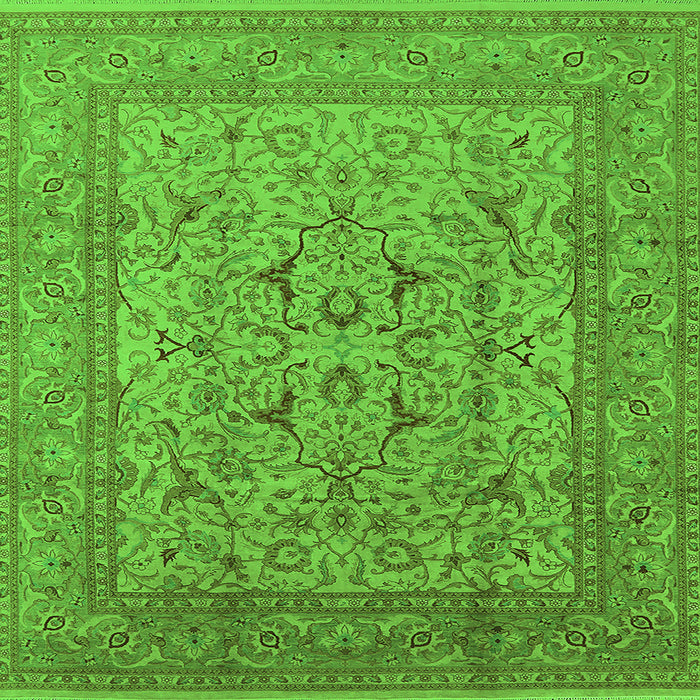 Square Oriental Green Industrial Rug, urb3174grn