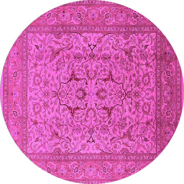 Round Oriental Pink Industrial Rug, urb3174pnk