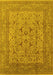 Machine Washable Oriental Yellow Industrial Rug, wshurb3174yw