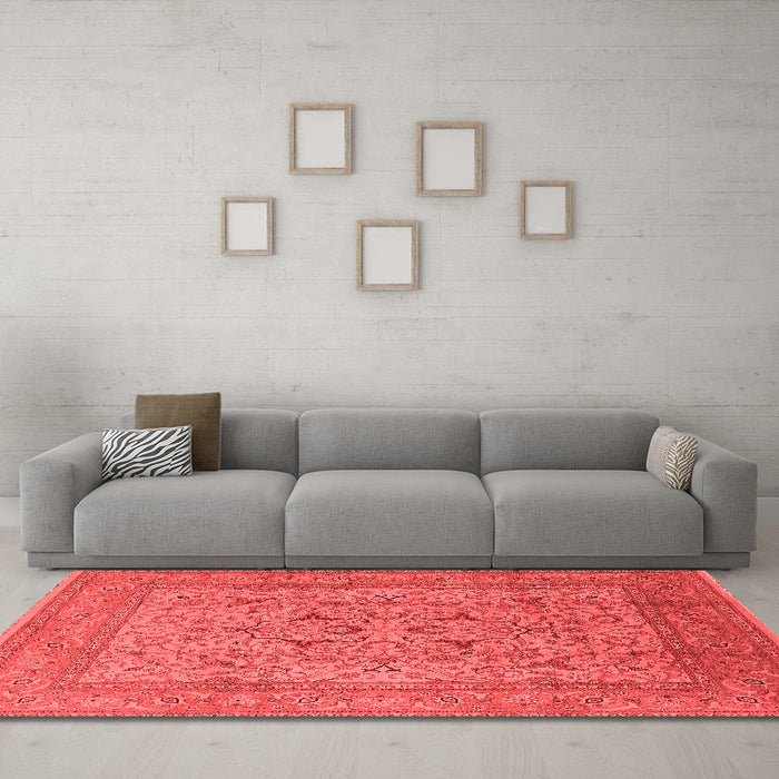 Industrial Red Washable Rugs