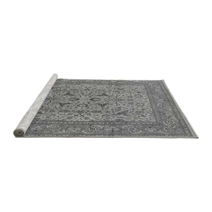 Sideview of Machine Washable Oriental Gray Industrial Rug, wshurb3174gry