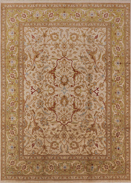 Mid-Century Modern Brown Sand Brown Oriental Rug, urb3174