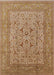 Mid-Century Modern Brown Sand Brown Oriental Rug, urb3174