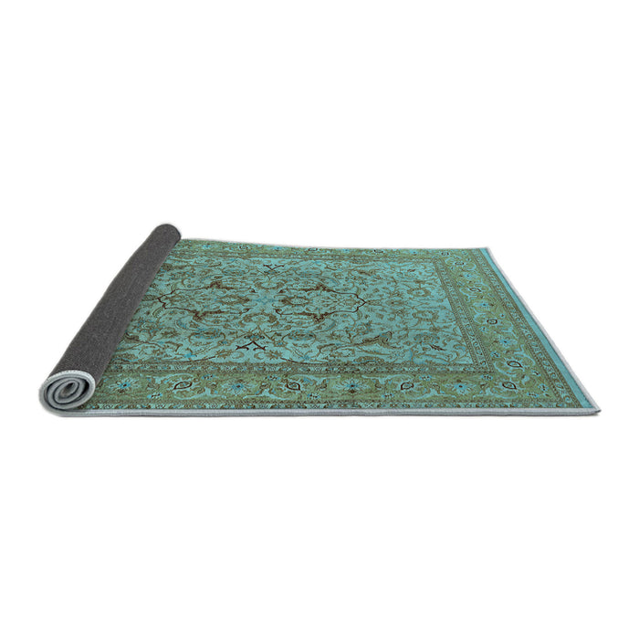 Sideview of Oriental Light Blue Industrial Rug, urb3174lblu