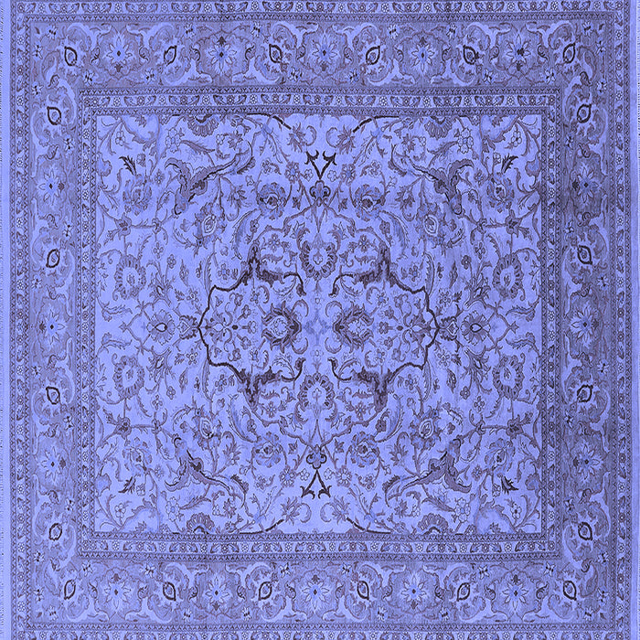 Square Machine Washable Oriental Blue Industrial Rug, wshurb3174blu