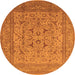 Round Oriental Orange Industrial Rug, urb3174org