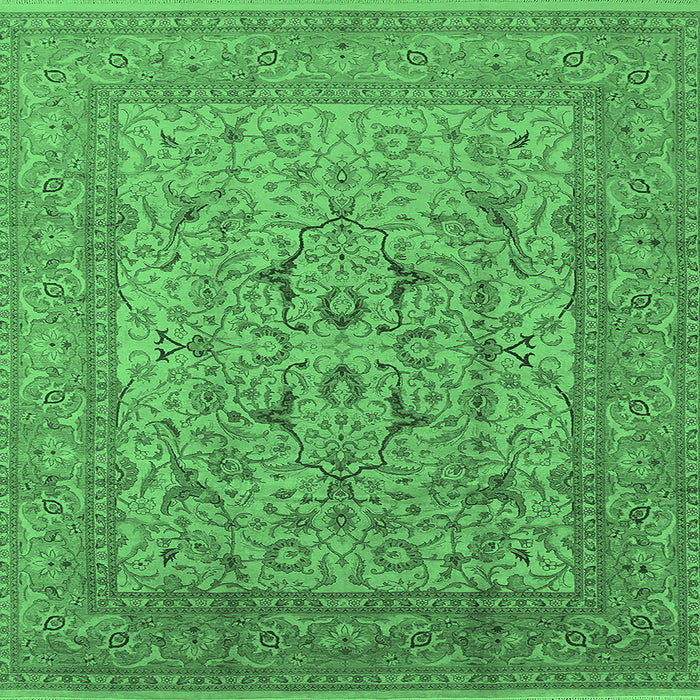 Square Oriental Emerald Green Industrial Rug, urb3174emgrn