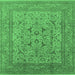 Square Oriental Emerald Green Industrial Rug, urb3174emgrn