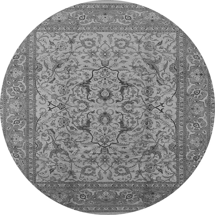 Round Oriental Gray Industrial Rug, urb3174gry