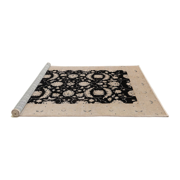 Sideview of Machine Washable Industrial Modern Deep Peach Orange Rug, wshurb3175