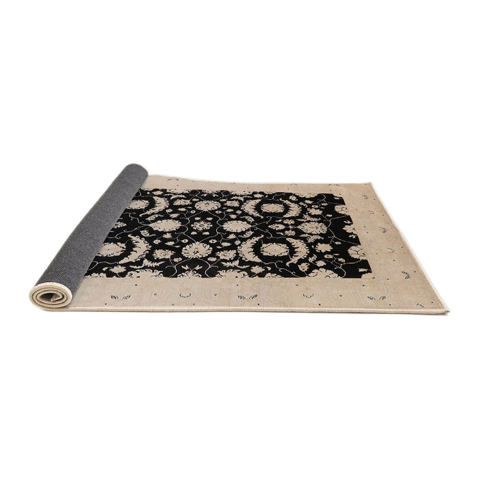 Sideview of Mid-Century Modern Deep Peach Orange Oriental Rug, urb3175