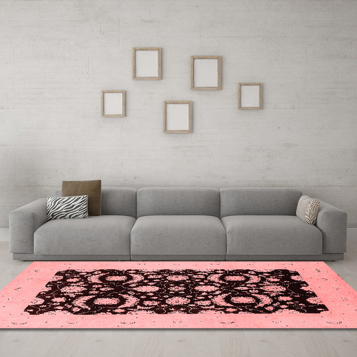 Industrial Red Washable Rugs