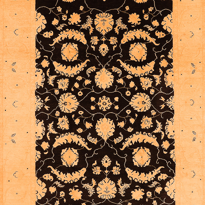 Machine Washable Oriental Orange Industrial Area Rugs, wshurb3175org