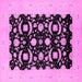 Square Machine Washable Oriental Pink Industrial Rug, wshurb3175pnk