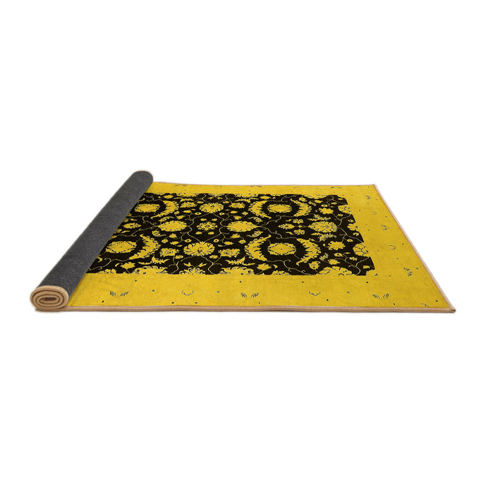 Sideview of Oriental Yellow Industrial Rug, urb3175yw