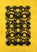 Machine Washable Oriental Yellow Industrial Rug, wshurb3175yw