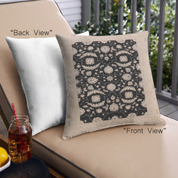 Front View of Mid-Century Modern Urban Square Deep Peach Orange Throw Pillow, 18 inch by 18 inch, pwurb3175