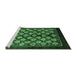 Sideview of Machine Washable Oriental Emerald Green Industrial Area Rugs, wshurb3176emgrn